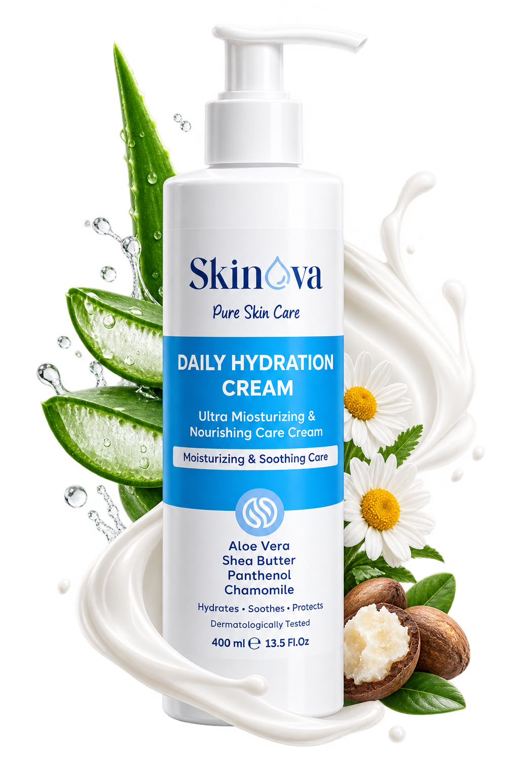 Skinova Daily Hydration Cream 400 ml with aloe vera, chamomile and shea butter